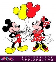 Mickey Mouse Minnie Mouse Balloon Cartoon Characters SVG