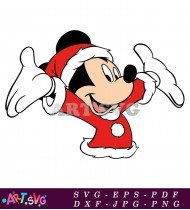 Mickey Mouse Cartoon Character Red Suit Smiling SVG 1