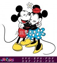 Mickey Mouse Minnie Mouse Hugging Cartoon SVG 1