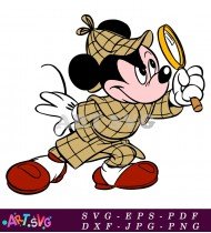 Mickey Mouse Cartoon Character Detective SVG 1