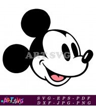 Cartoon Mickey Mouse Face Drawing Vector Image SVG