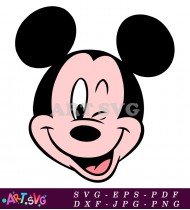 Mickey Mouse Cartoon Head With Big Smile SVG