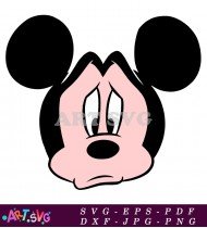 Mickey Mouse Cartoon Head Drawing With Smile SVG