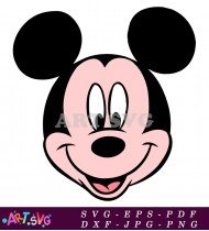 Mickey Mouse Cartoon Head Vector Clip Art SVG