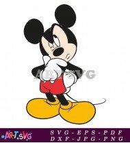 Cartoon Mickey Mouse Standing With Arms Crossed SVG