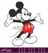 Mickey Mouse Cartoon Character Coloring Page SVG