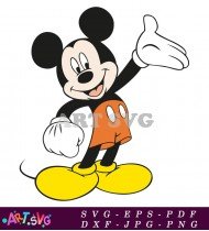 Mickey Mouse Cartoon Character Waving Hand SVG 2