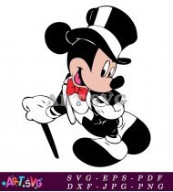 Mickey Mouse Cartoon Character with Top Hat SVG