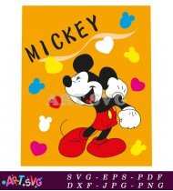 Mickey Mouse Coloring Page Cartoon Drawing Art SVG 1