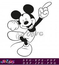 Cute Mickey Mouse Cartoon Coloring Page SVG