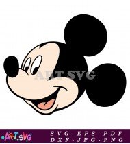 Simple Mickey Mouse Face Cartoon Image SVG 1