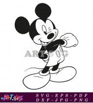 Mickey Mouse Outline Cartoon Image Printable SVG 1