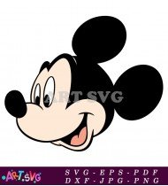 Mickey Mouse Printable Simple Cartoon Coloring SVG 1