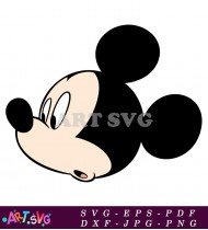 Mickey Mouse Face Simple Coloring Pages SVG 1