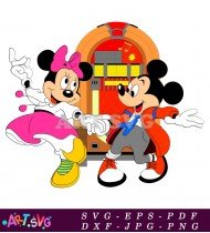 Cartoon Mickey Mouse And Minnie Dancing SVG 1