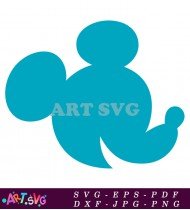 Blue Mickey Mouse Silhouette Icon Graphic SVG