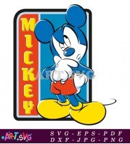 Mickey Mouse Cartoon Character Standing Pose SVG