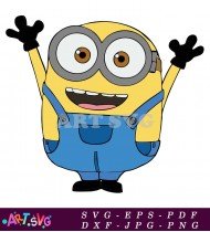 Smiling Minion Cartoon Character Clip Art Illustration SVG 1