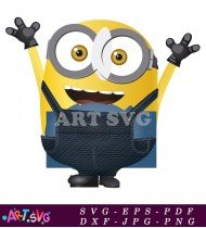 Happy Minion Cartoon Character Clip Art Illustration SVG 2