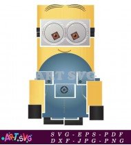 Smiling Minion Cartoon Character Clip Art Illustration SVG 4