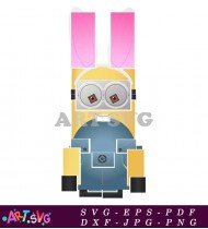 Cartoon Minion With A Blue Backpack SVG