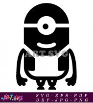 Printable Minion Coloring Page Black And White SVG 2