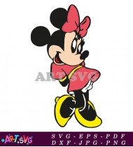 Minnie Mouse Cartoon Character Design Illustration SVG