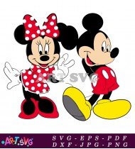 Mickey And Minnie Mouse Cartoon Character Clipart SVG