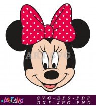 Minnie Mouse Cartoon Character Clipart Red Bow SVG