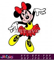 Minnie Mouse Cartoon Character Clipart Yellow Skirt SVG