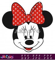 Minnie Mouse Cartoon Character Clipart Red Polka Dots SVG 3