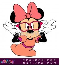 Minnie Mouse Cartoon Character Clipart Glasses SVG