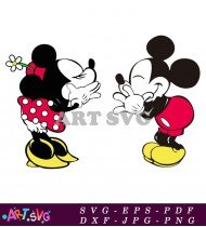 Cartoon Minnie Mouse In A Red Dress SVG