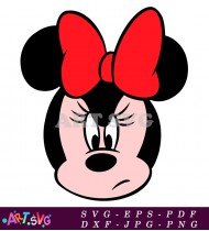 Minnie Mouse Cartoon Character With Red Bow SVG