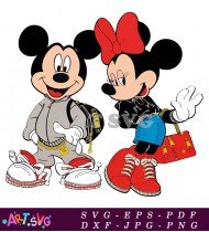 Minnie And Mickey Mouse Cartoon Couple SVG