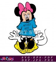 Mickey Mouse Cartoon Character With Blue Shirt SVG 1