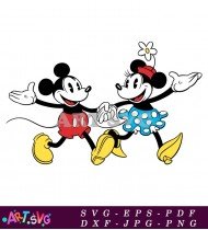 Cartoon Mickey Mouse Minnie Mouse Dancing Fun SVG