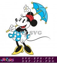 Cartoon Minnie Mouse Beach Umbrella Summer SVG