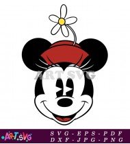 Cute Mickey Mouse Cartoon Character In Red Hat SVG