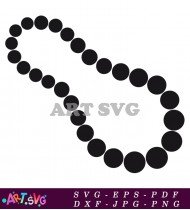 Simple Black and White Bead Necklace SVG