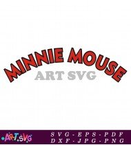 Black Minnie Mouse Wordmark With Red Letters SVG