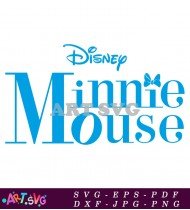 Minnie Mouse Bold Blue Lettering Design SVG