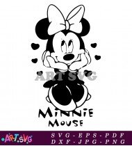 Black And White Minnie Mouse Lettering SVG