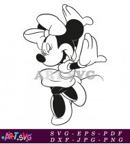 Minnie Mouse Cartoon Character Silhouette SVG