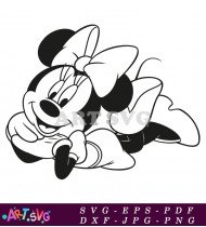 Minnie Mouse Cartoon Character Coloring Pages SVG