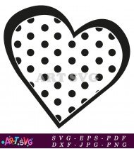 Heart With Polka Dot Pattern Clipart Printable SVG