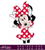 Cute Cartoon Minnie Mouse Vector Illustration SVG