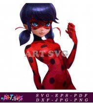 Ladybug Heroine Character Cartoon Clipart Vector SVG