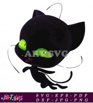 Black Cat Cartoon Character Clipart Free Download SVG