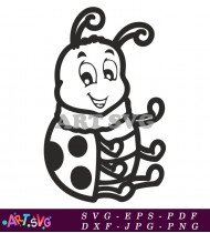 Ladybug Clipart Free Download Black And White SVG 3